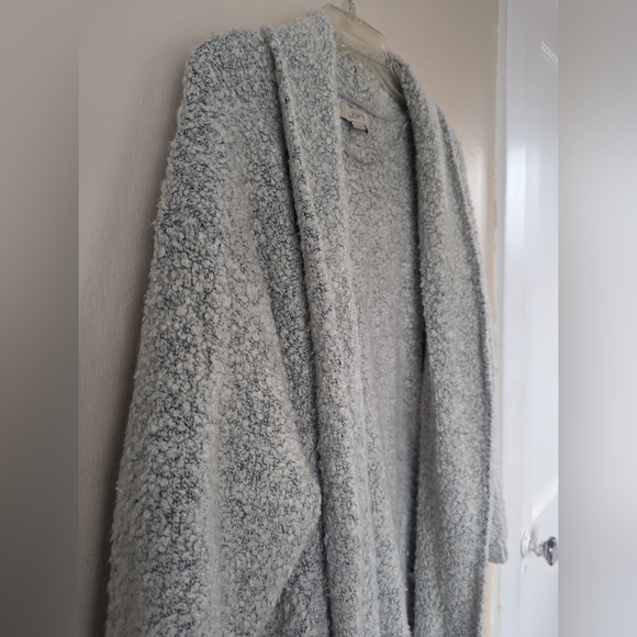 LOFT Wool & Alpaca Blend Long Oversized Cardigan Sweater, Gray (SIZE XS/S) - Picture 4 of 13